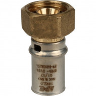 Переходник с накидной гайкой 20х3/4 для металлопластиковых труб, прессовой STOUT