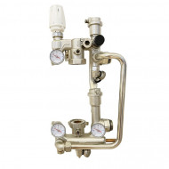 Насосно-смесительный узел с термоголовкой, перепускным клапаном и байпасом, без насоса ROMMER Насосно-смесительный узел с термоголовкой, перепускным клапаном и байпасом, без насоса ROMMER