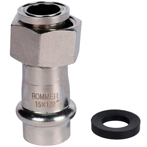 Пресс-соединитель НГ Rommer ф15х1/2" ВПр-ВР нержавеющая сталь Пресс-соединитель НГ Rommer ф15х1/2" ВПр-ВР нержавеющая сталь