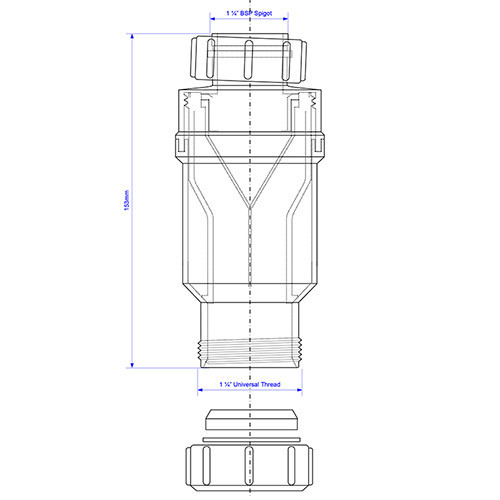 Сифон сухой с функцией обратного клапана MRNRV32-PB ф1 1/4"х32мм McAlpine Сифон сухой с функцией обратного клапана MRNRV32-PB ф1 1/4"х32мм McAlpine