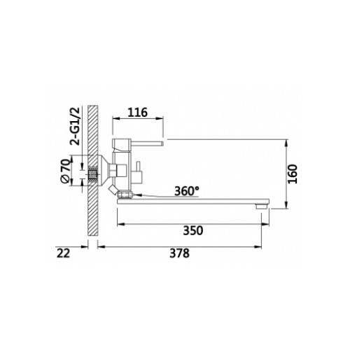 Смеситель для ванны однорычажный GZ 05041 Ganzer
