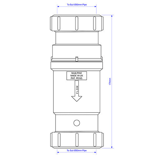 Сифон сухой с функцией обратного клапана MRNRV50 ф1 1/2"х50мм McAlpine Сифон сухой с функцией обратного клапана MRNRV50 ф1 1/2"х50мм McAlpine
