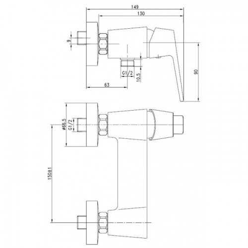 Смеситель для душевой кабины Vita 43077 Kaiser Chrome