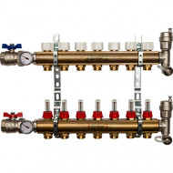 Коллектор из латуни с расходомерами на 7 контура Stout