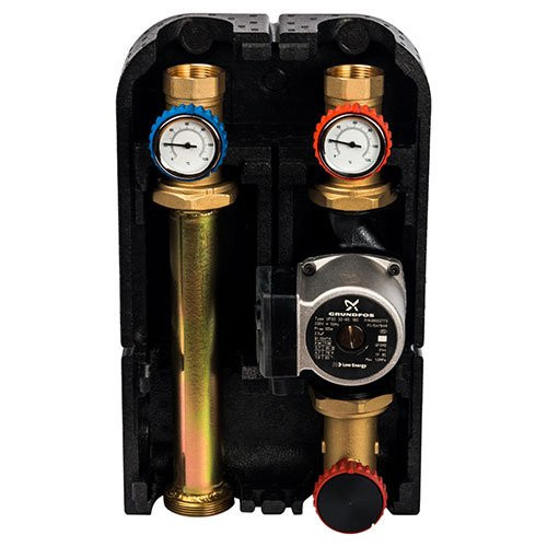 Насосная группа с прямым контуром 1 1/4" с насосом Grundfos UPSO 32-65 в теплоизоляции Stout
