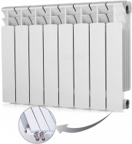 Радиатор биметаллический секционный Rifar Base Ventil 350 8 секций, нижнее правое подключение Радиатор биметаллический секционный Rifar Base Ventil 350 8 секций, нижнее правое подключение