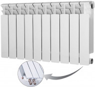 Радиатор биметаллический секционный Rifar Base Ventil 350 10 секций, нижнее правое подключение Радиатор биметаллический секционный Rifar Base Ventil 350 10 секций, нижнее правое подключение