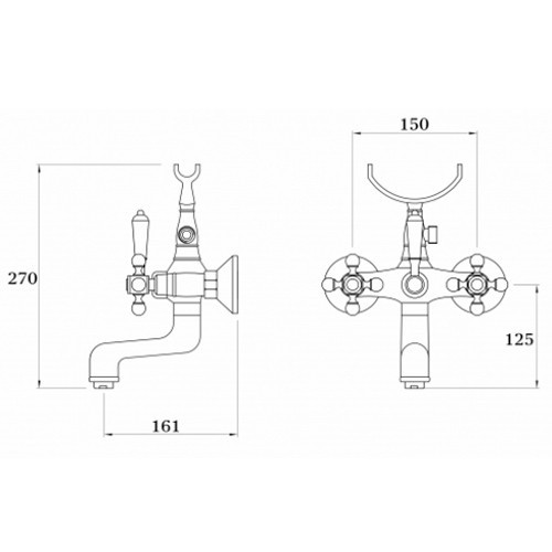 Смеситель двухвентильный для ванны GZ 09032 Ganzer