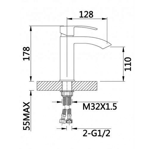 Смеситель для умывальника HL10044-F Hansen Смеситель для умывальника HL10044-F Hansen