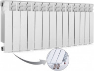 Радиатор биметаллический секционный Rifar Base Ventil 350 14 секций, нижнее левое подключение Радиатор биметаллический секционный Rifar Base Ventil 350 14 секций, нижнее левое подключение