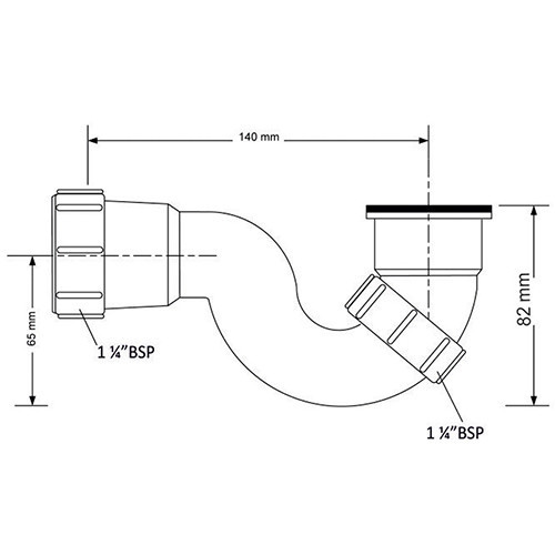 Сифон трубный P-образный 1 1/4"х32мм MRB6-32 McAlpine Сифон трубный P-образный 1 1/4"х32мм MRB6-32 McAlpine