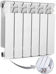 Радиатор биметаллический секционный Rifar Base Ventil 350 6 секций, нижнее левое подключение Радиатор биметаллический секционный Rifar Base Ventil 350 6 секций, нижнее левое подключение