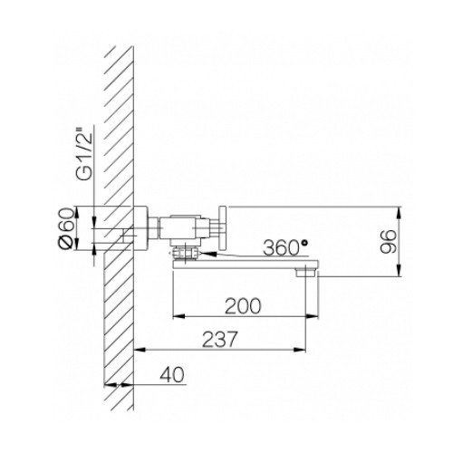 Смеситель для ванны с двумя рукоятками GZ 01031 Ganzer