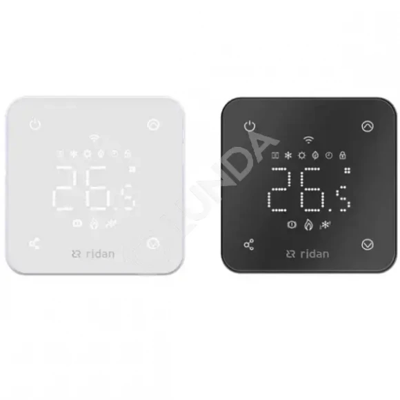 Комнатный термостат Ридан RSmart-FB с Wi-Fi подключением 230V, встраиваемый, черный