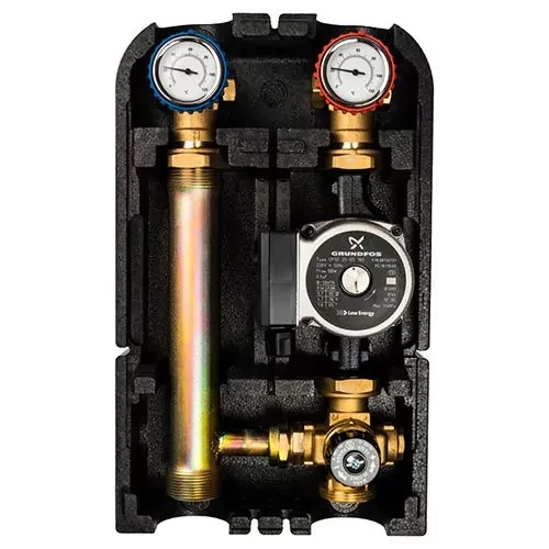 Насосная группа со смесителем 1" с насосом Grundfos UPSO 25-65 Stout