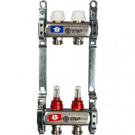 Коллектор из нержавеющей стали с расходомерами 2 вых. STOUT Коллектор из нержавеющей стали с расходомерами 2 вых. STOUT