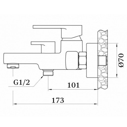 Смеситель для ванны однорычажный GZ 12031-1 Ganzer