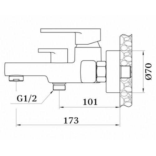 Смеситель для ванны однорычажный GZ 12031 Ganzer