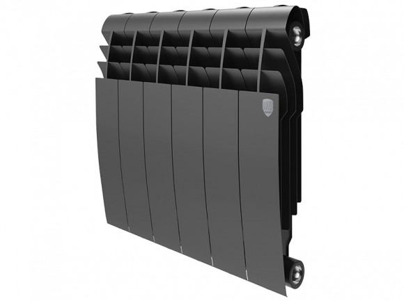 Радиатор биметаллический секционный Royal Thermo Biliner Noir Sable 350 12 секций, боковое подключение