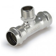 Пресс-тройник Zeissler ф22х1/2" ВПр-НР из нержавеющей стали