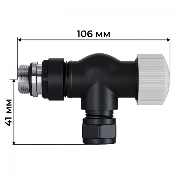 Набор термостатический осевой Royal Thermo Design Pro 15мм М30х1,5 (Черный)