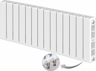 Радиатор биметаллический монолитный Rifar Supremo Ventil 500 14 секций, нижнее правое подключение