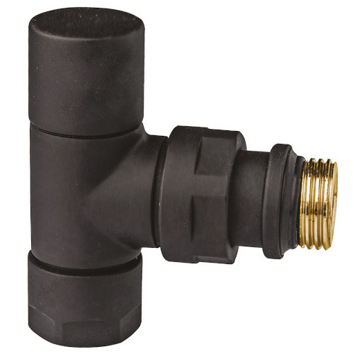 Вентиль запорный 1/2", М24х19, угловой, черный матовый FAR