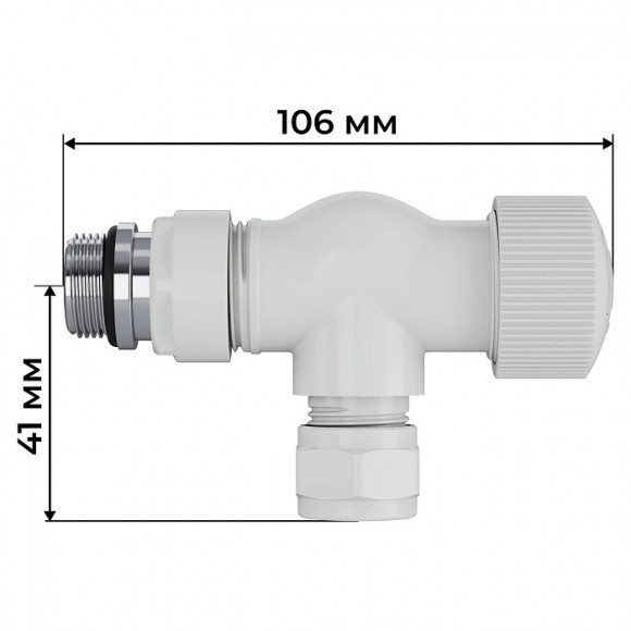 Набор термостатический осевой Royal Thermo Design Pro 15мм М30х1,5 (Белый)