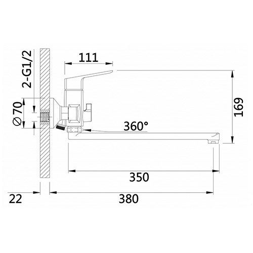 Смеситель для ванны H22035 Hansen