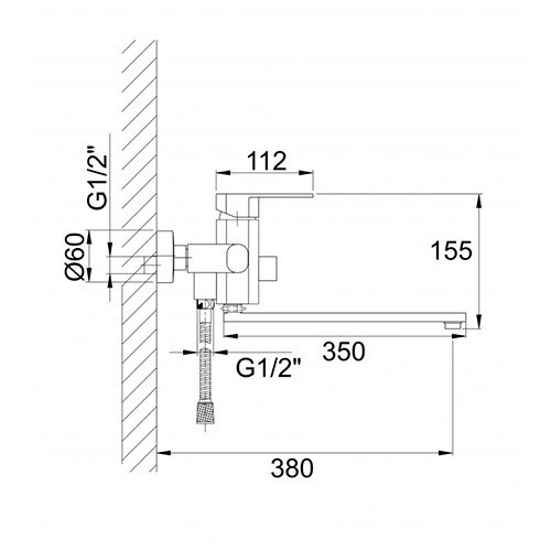 Смеситель для ванны H22001 Hansen