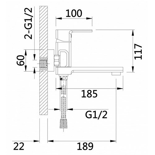 Смеситель для ванны H30010 Hansen
