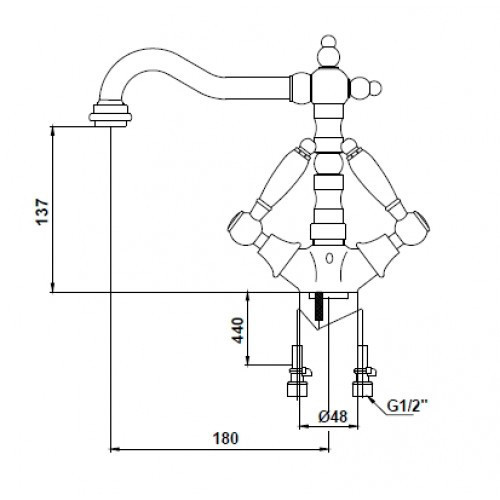 Смеситель для раковины Vincent 31011 Kaiser Сhrome Смеситель для раковины Vincent 31011 Kaiser Сhrome