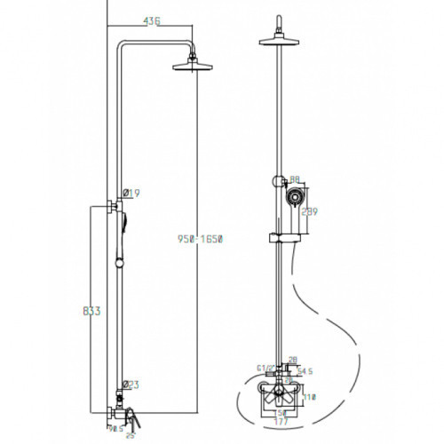 Душевая система Guss 68182 Kaiser Сhrome Душевая система Guss 68182 Kaiser Сhrome