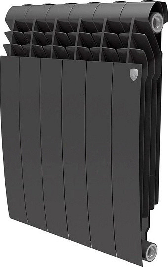Радиатор биметаллический секционный Royal Thermo Biliner Noir Sable 500 6 секций, боковое подключение