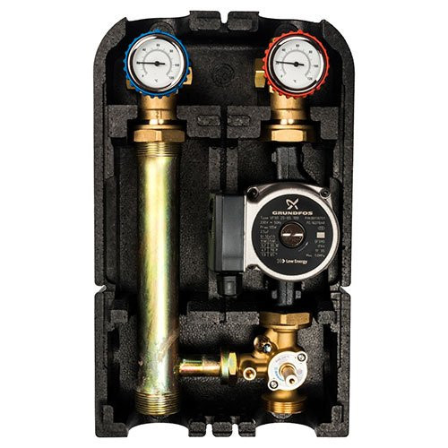 Насосная группа с 3-х ходовым приводным смесителем 3/4" с насосом Grundfos UPSO 15-65 130 Stout