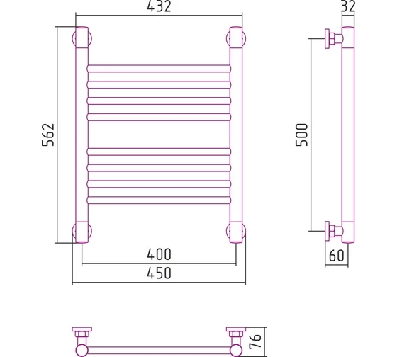 Полотенцесушитель водяной Богема + прямая 500х400 Сунержа Полотенцесушитель водяной Богема + прямая 500х400 Сунержа