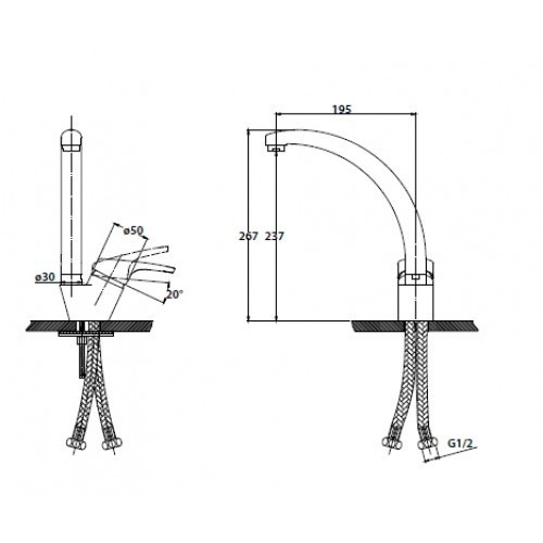Смеситель для кухни County 55244-9 Kaiser Black