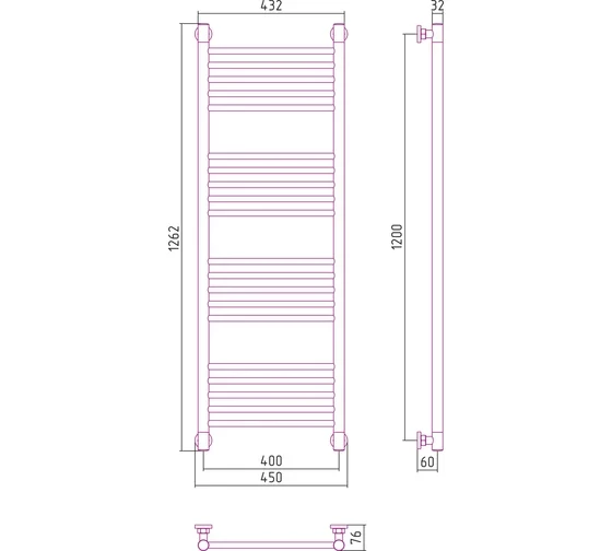 Полотенцесушитель водяной Богема + прямая 1200х400 Сунержа Полотенцесушитель водяной Богема + прямая 1200х400 Сунержа