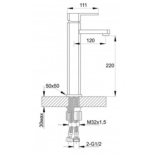 Смеситель для умывальника H11001 Hansen Смеситель для умывальника H11001 Hansen