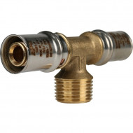 Тройник-переходник с наружной резьбой 20х3/4"х20 для металлопластиковых труб, прессовой STOUT Тройник-переходник с наружной резьбой 20х3/4"х20 для металлопластиковых труб, прессовой STOUT