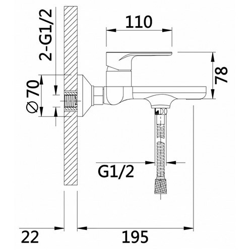Смеситель для ванны HL30016 Hansen