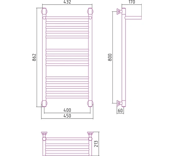 Полотенцесушитель водяной Богема + с полкой 800х400 Сунержа Полотенцесушитель водяной Богема + с полкой 800х400 Сунержа