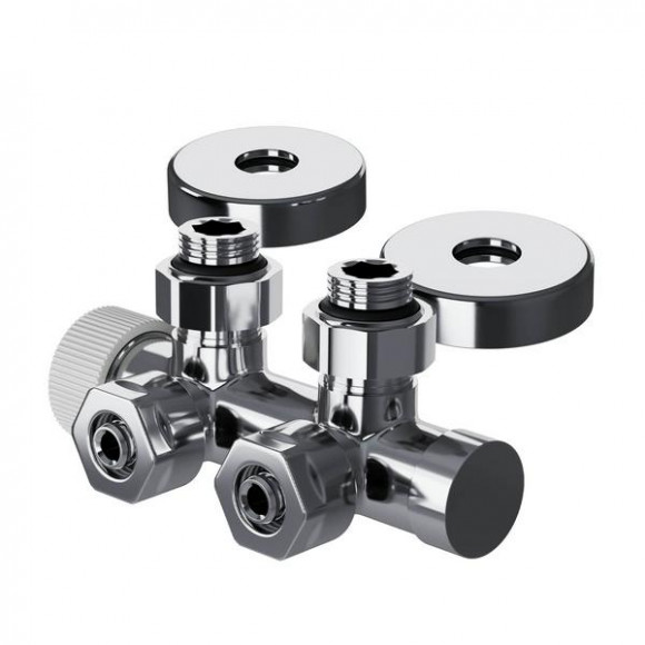 Узел нижнего подключения термостатический угловой Royal Thermo Design Pro 15мм М30х1,5 (Хром)