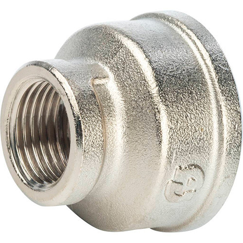 Муфта переходная никелированная Stout 1 1/2"х3/4" ВР-ВР