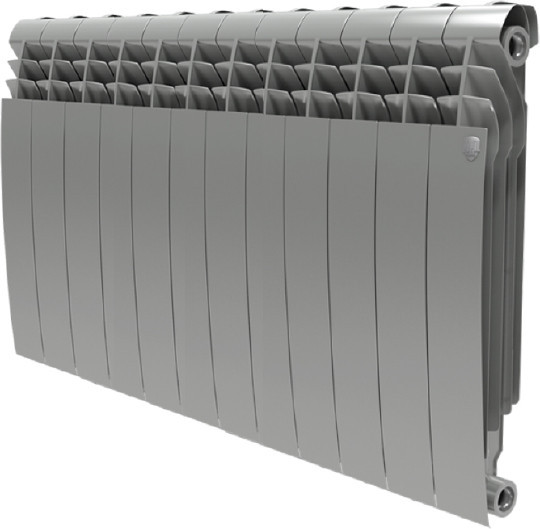 Радиатор биметаллический секционный Royal Thermo Biliner Silver Satin 500 12 секций, боковое подключение