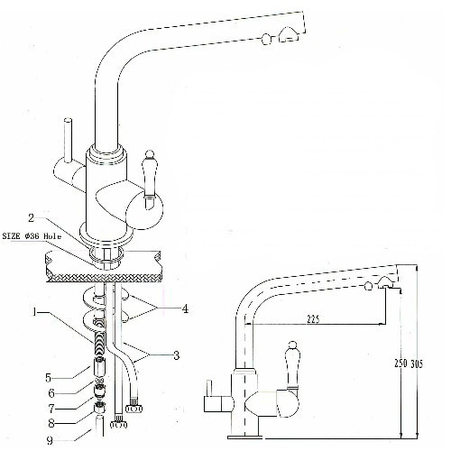 Смеситель для кухни Vincent 31144 Kaiser Chrome