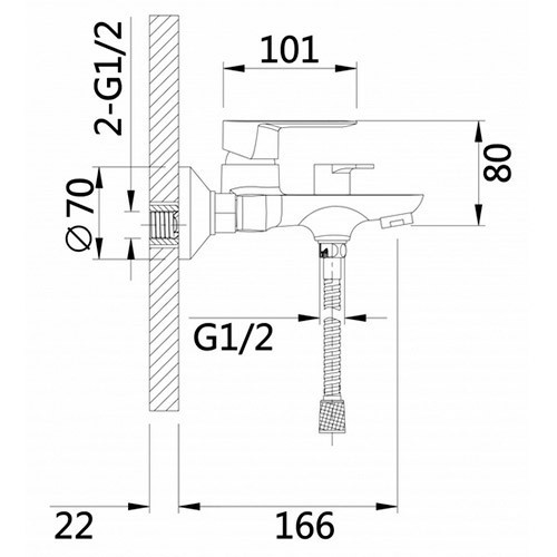 Смеситель для ванны H30018-F Hansen