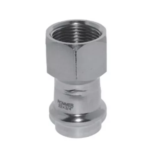 Пресс-переходник Rommer ф18х1/2" ВПр-Вр нержавеющая сталь