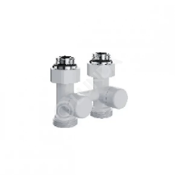 Узел нижнего подключения Royal Thermo Design прямой 1/2"х3/4" EK (белый)