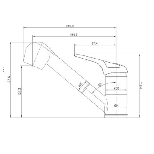 Смеситель для кухни Safira 22066 Kaiser Chrome